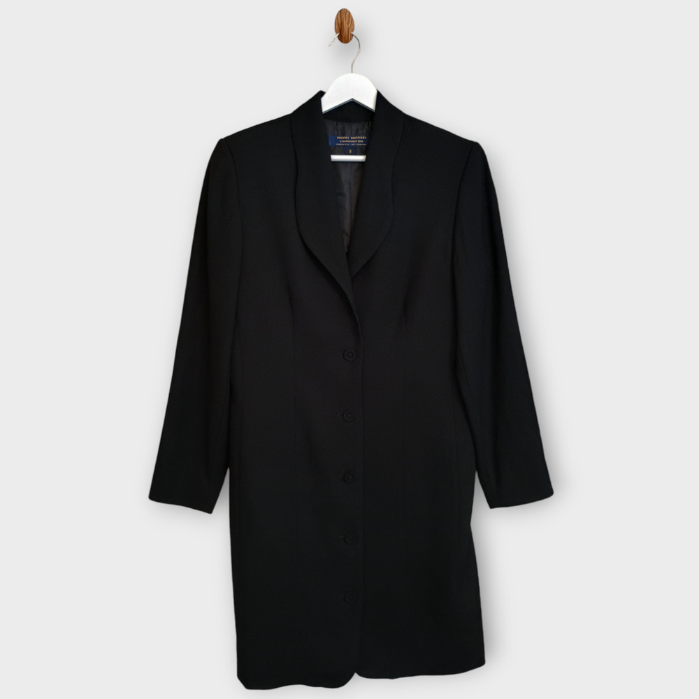 Brooks Brothers Jacket Womens Black 8 Wool Corpcore Neutral Goth Career Blazer